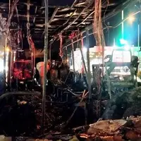 نجات جان ۳۰ مسافر از دود و آتش توسط راننده اتوبوس