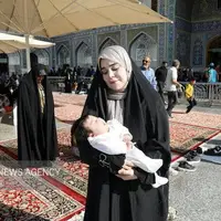 حرم مطهر رضوی در روز ولادت حضرت زینب (س)