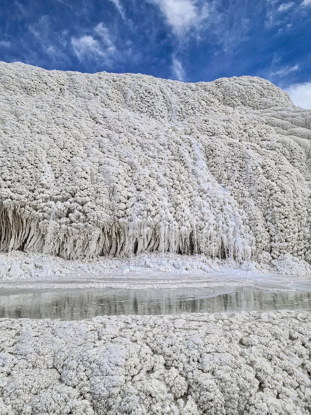 آبشار پتاس در اصفهان؛ اولین آبشار نمکی در جهان
