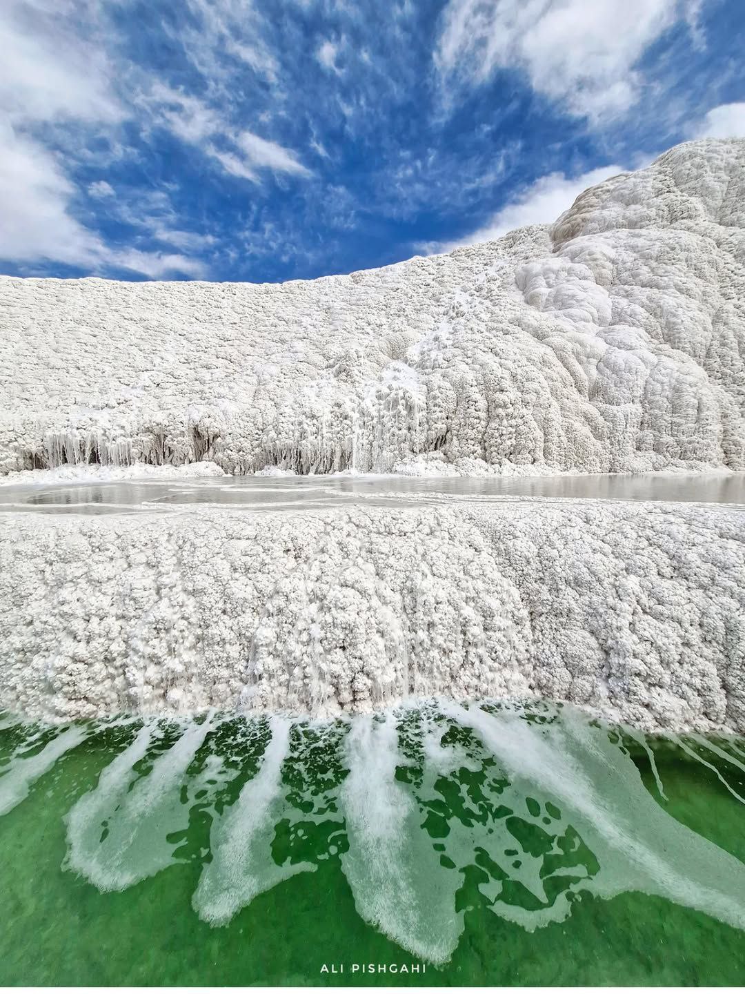 آبشار پتاس در اصفهان؛ اولین آبشار نمکی در جهان