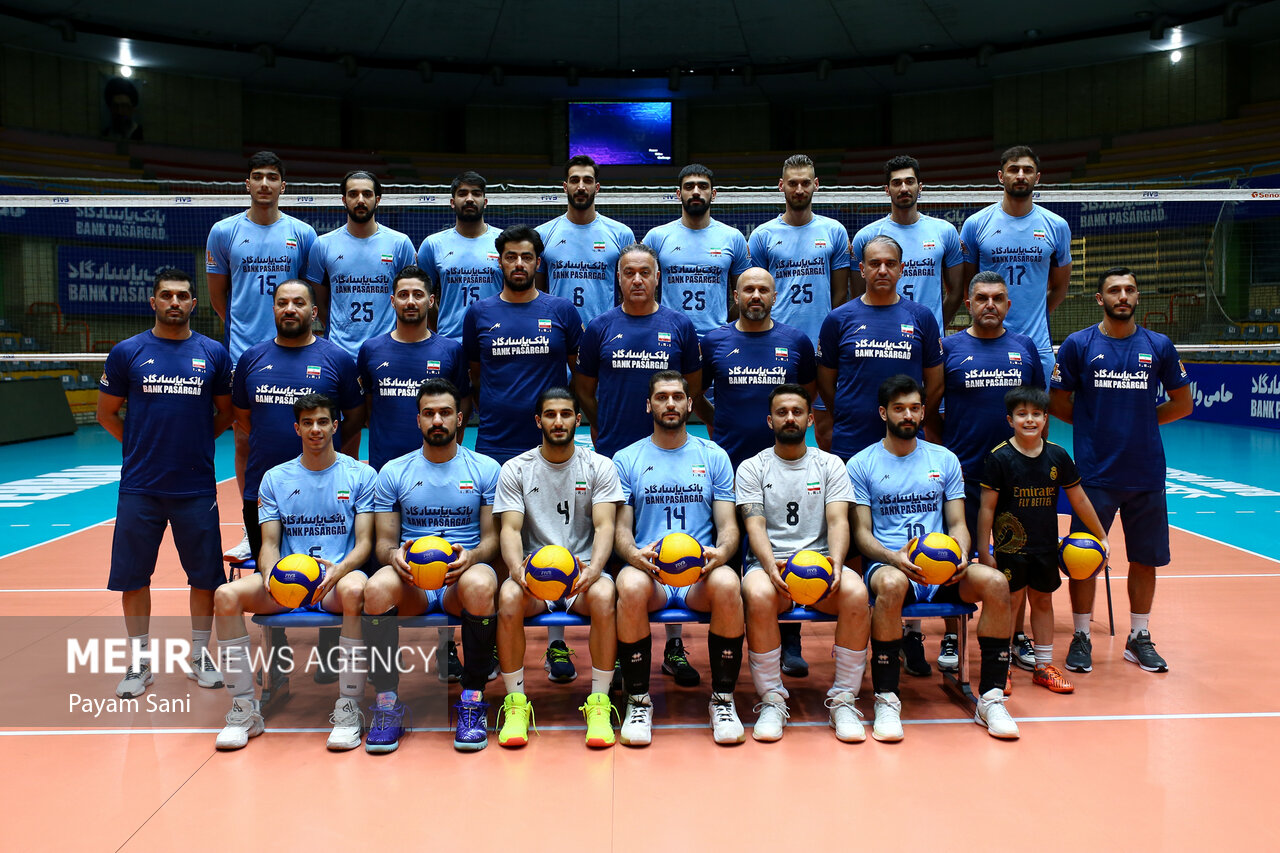 تمرین مردان والیبال ایران پیش از اعزام به ریاض