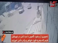 لحظه مرگ دلخراش 2 دانشآموز قشمی در تصادف کامیون و موتور