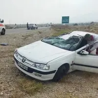واژگونی مرگبار پارس در جاده مشهد؛ راننده در دم جان باخت