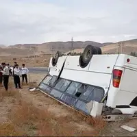 واژگونی خونین مینیبوس در ایلام با یک کشته و ۱۸ مجروح