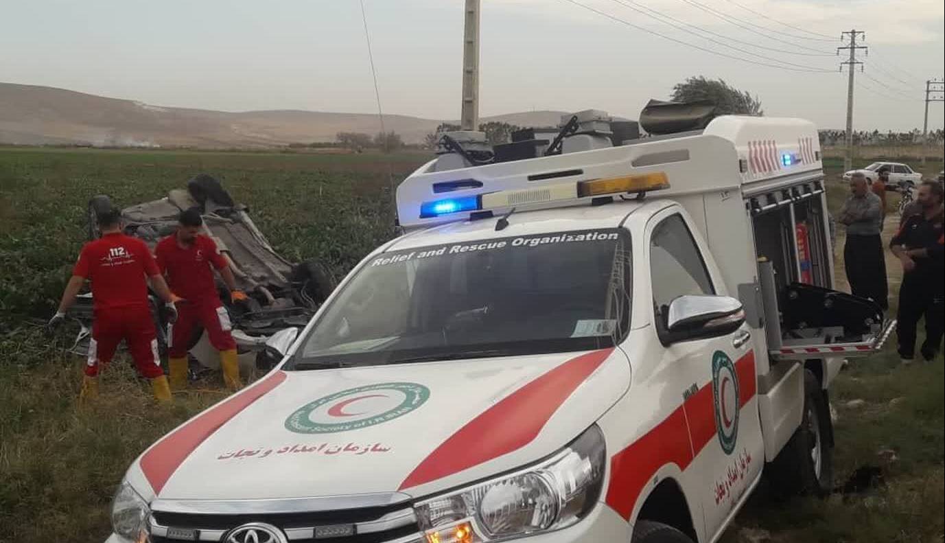 جانباختن یک تن در واژگونی خودرو در محور بوکان به میاندوآب