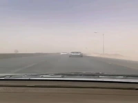 گردوخاک و کاهش دید افقی در جاده چناران - قوچان