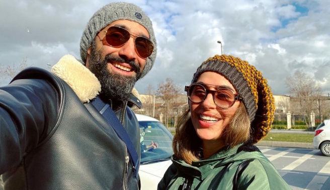 قاب جذاب زوج مشهور سینما در اکران فیلم