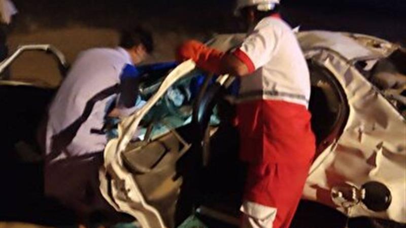 واژگونی خودروی سواری در بزرگراه کرج  قزوین