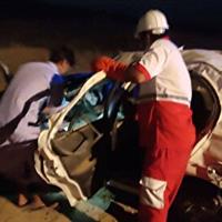 واژگونی خودروی سواری در بزرگراه کرج  قزوین