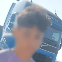 کشنده ولوو با راننده ۱۴ ساله توقیف شد