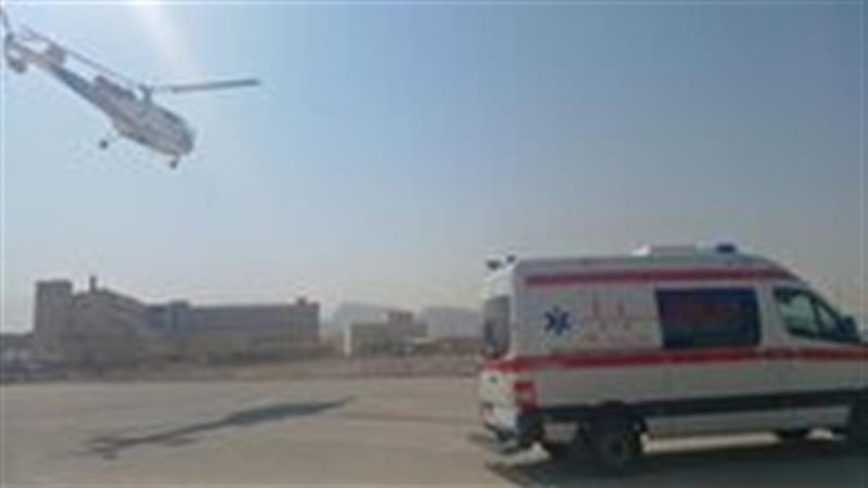 پرواز بالگرد اورژانس برای نجات جان بیمار تصادفی