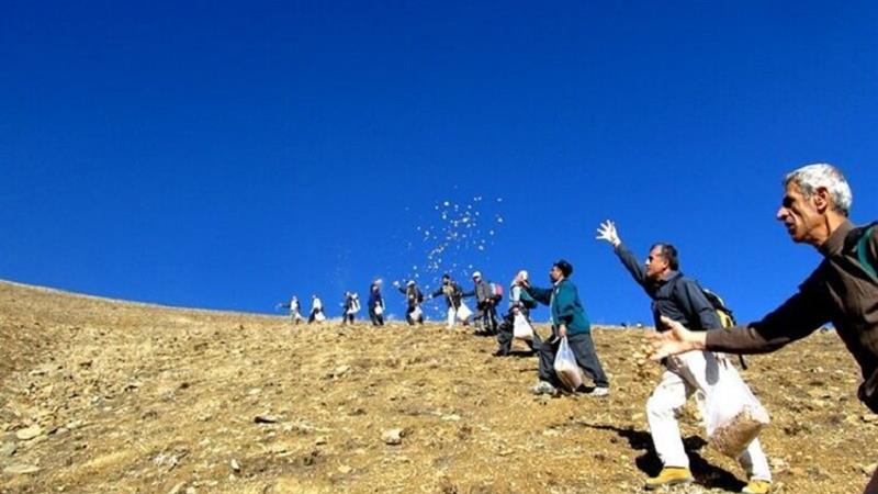 مراتع منطقه حفاظت شده گلیل و سرانی شهرستان شیروان بذر پاشی شد