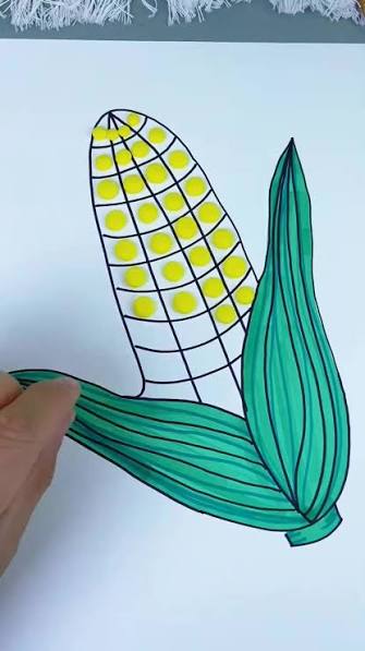 کاردستی پاییزی با اثر دست، ذرت رنگارنگ