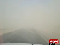 گردوخاک شدید در محور بندرعباس - رودان