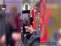 فیلم/ تعویض پرچم حرم مطهر امام رضا(ع) همزمان با ایام فاطمیه