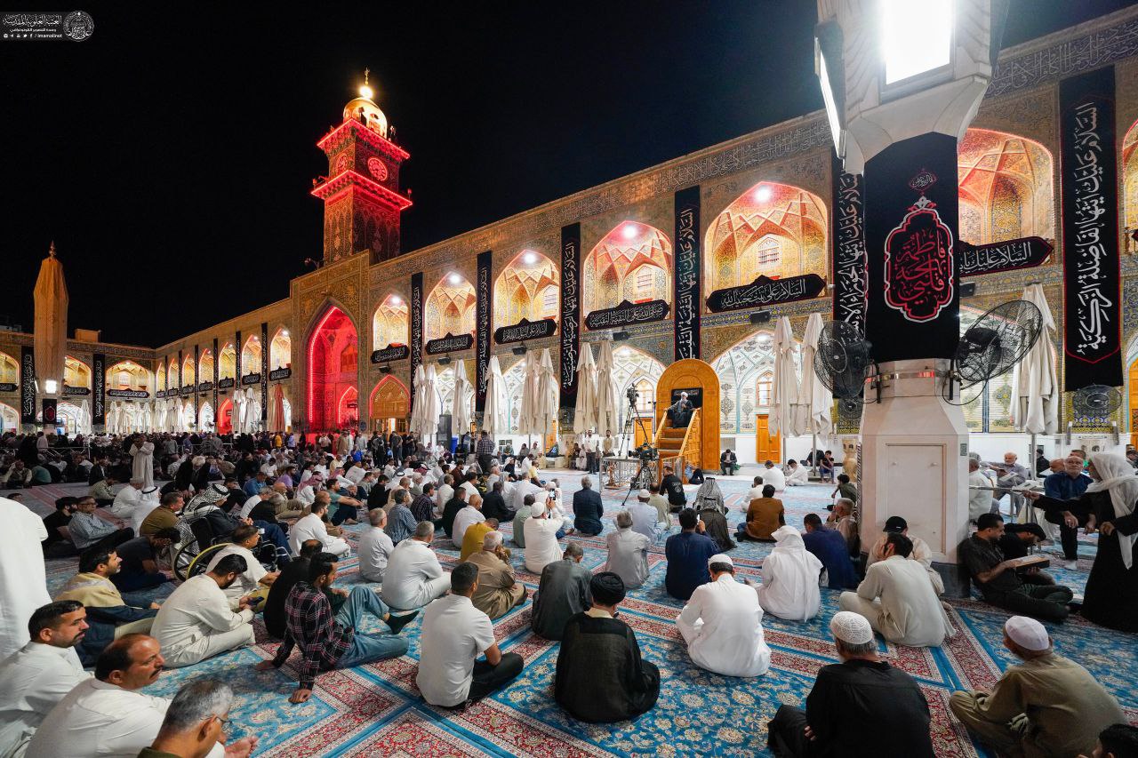 برگزاری مراسم عزاداری شهادت بانوی دو عالم در صحن حرم مطهر علوی