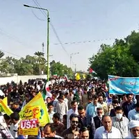 طنین شعار «مرگ بر آمریکا» از دل نخلستان های قصرقند