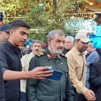 عکس/حضور محسن رضایی در راهپیمایی روز ۱۳ آبان 