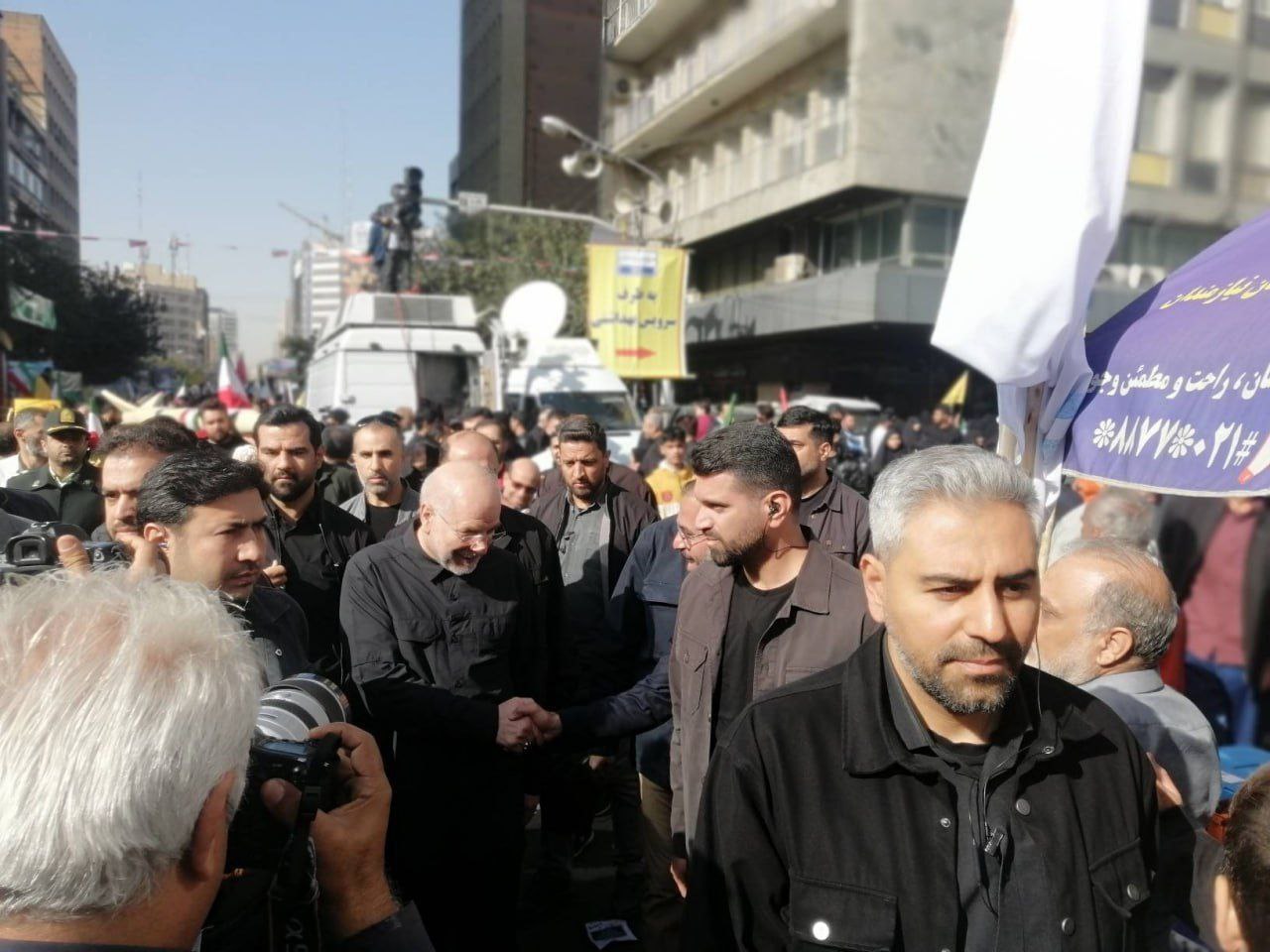 عکس/حضور قالیباف در مراسم یوم‌الله ۱۳ آبان