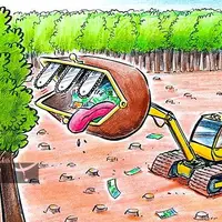 کاریکاتور به مناسبت روز مازندران؛ طبرستان در محاصره تبر‌های جنگل‌خواران