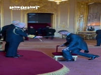 دیوید بکام در قلعه ویندزور نشان شوالیه را از پادشاه انگلیس دریافت کرد