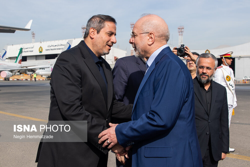 عکس/ مراسم بدرقه رسمی رئیس مجلس به کشور پاکستان