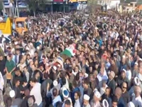 تشییع پیکر مرحوم صابر کاظمی ستارۀ سابق والیبال کشور در روستای قانقرمه شهرستان آق_قلا