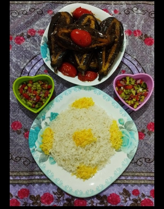 از شما/بادمجون شکم پر با برنج کته