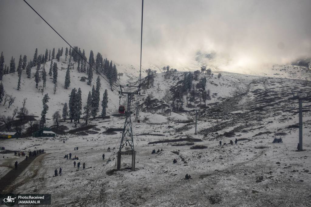 بارش برف تازه در کشمیر هند