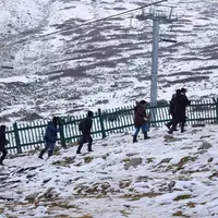 بارش برف تازه در کشمیر هند