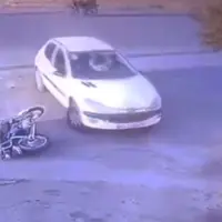 تصادف عجیب یه راننده خانم با موتورسوار