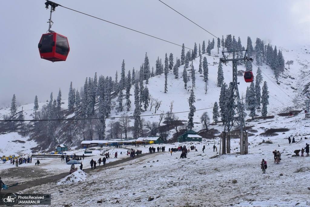 بارش برف تازه در کشمیر هند