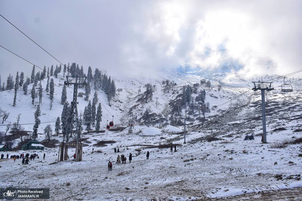 بارش برف تازه در کشمیر هند