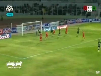 گل اول خیبر توسط احسان حسینی در دقیقه 45+7