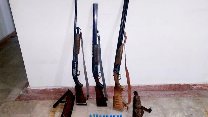 شکارچیان در دام محیط بانان اردبیل/۸ قبضه اسلحه شکاری ضبط شد