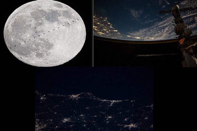 وقتی ساکنان فضا و زمین از یکدیگر عکس میگیرند