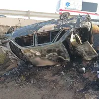 واژگونی مرگبار پراید در اتوبان کاشان - نطنز