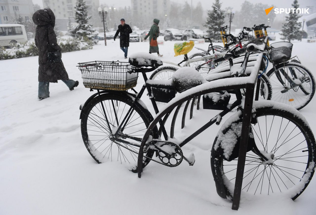  اولین کولاک برف در نووسیبیرسک روسیه