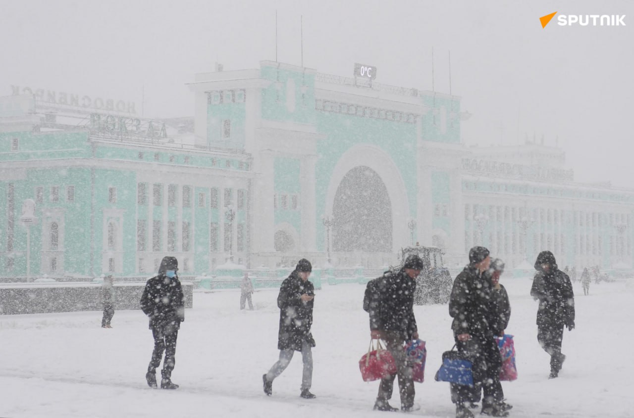  اولین کولاک برف در نووسیبیرسک روسیه