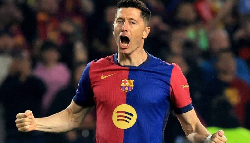 پیروزی بارسلونا با هتتریک لواندوفسکی