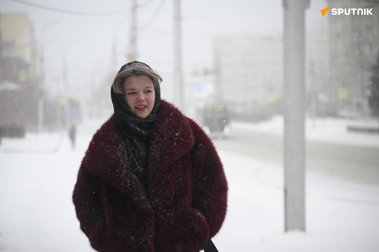  اولین کولاک برف در نووسیبیرسک روسیه