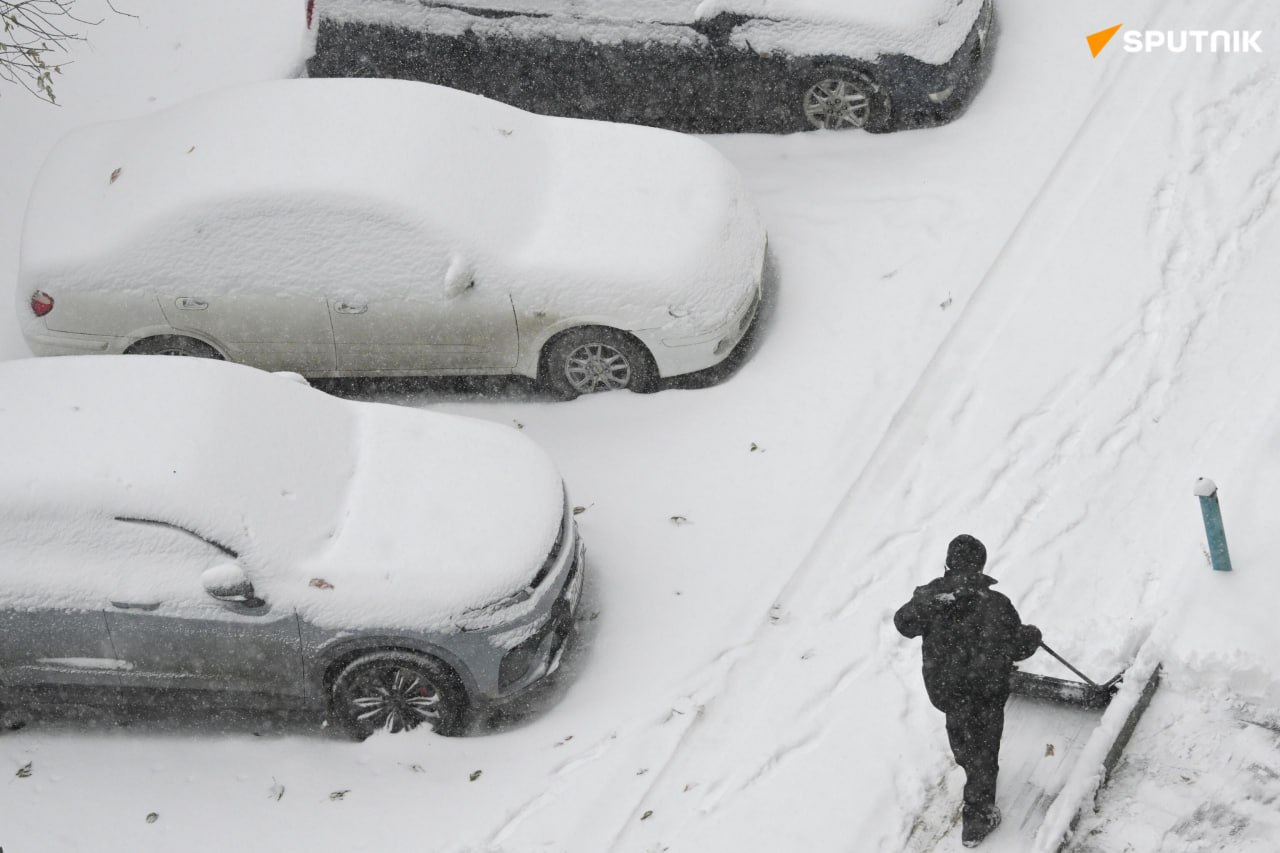  اولین کولاک برف در نووسیبیرسک روسیه