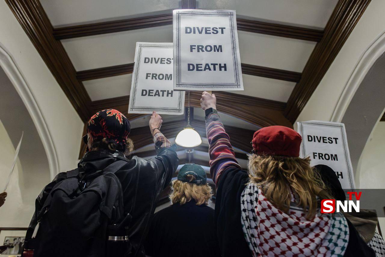 تظاهرات دانشجویان دانشگاه اوکلاهوما در حمایت از فلسطین