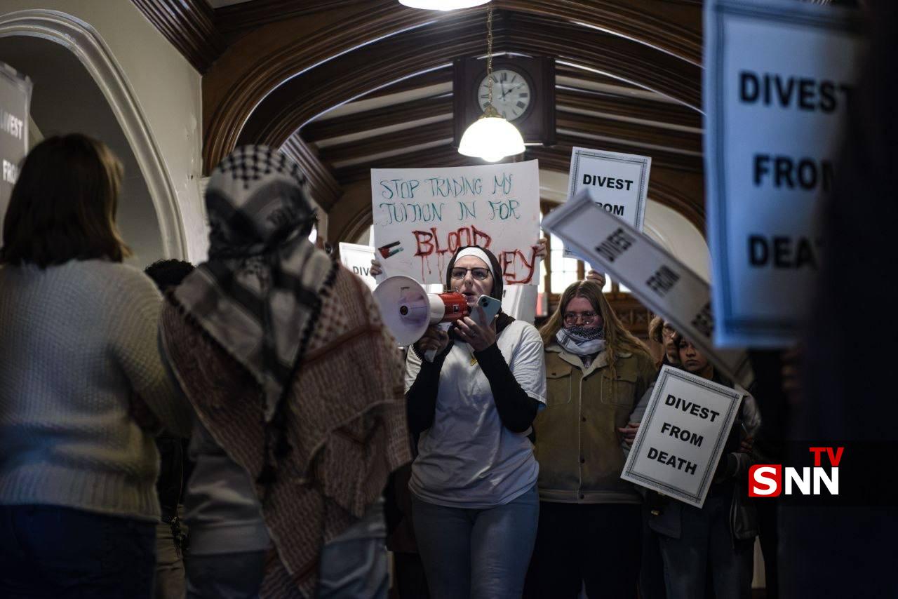 تظاهرات دانشجویان دانشگاه اوکلاهوما در حمایت از فلسطین