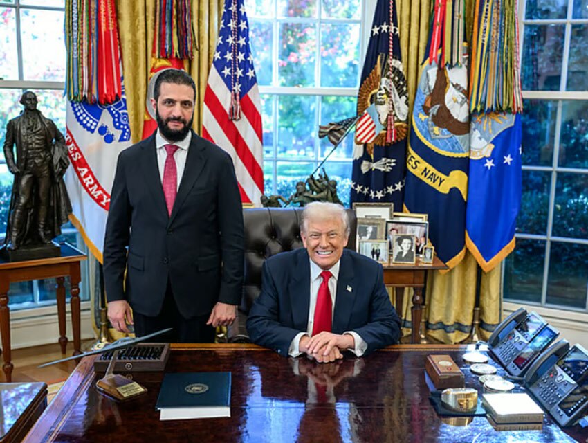 دیدار ترامپ با «جولانی» رئیس جمهوری موقت سوریه در کاخ سفید