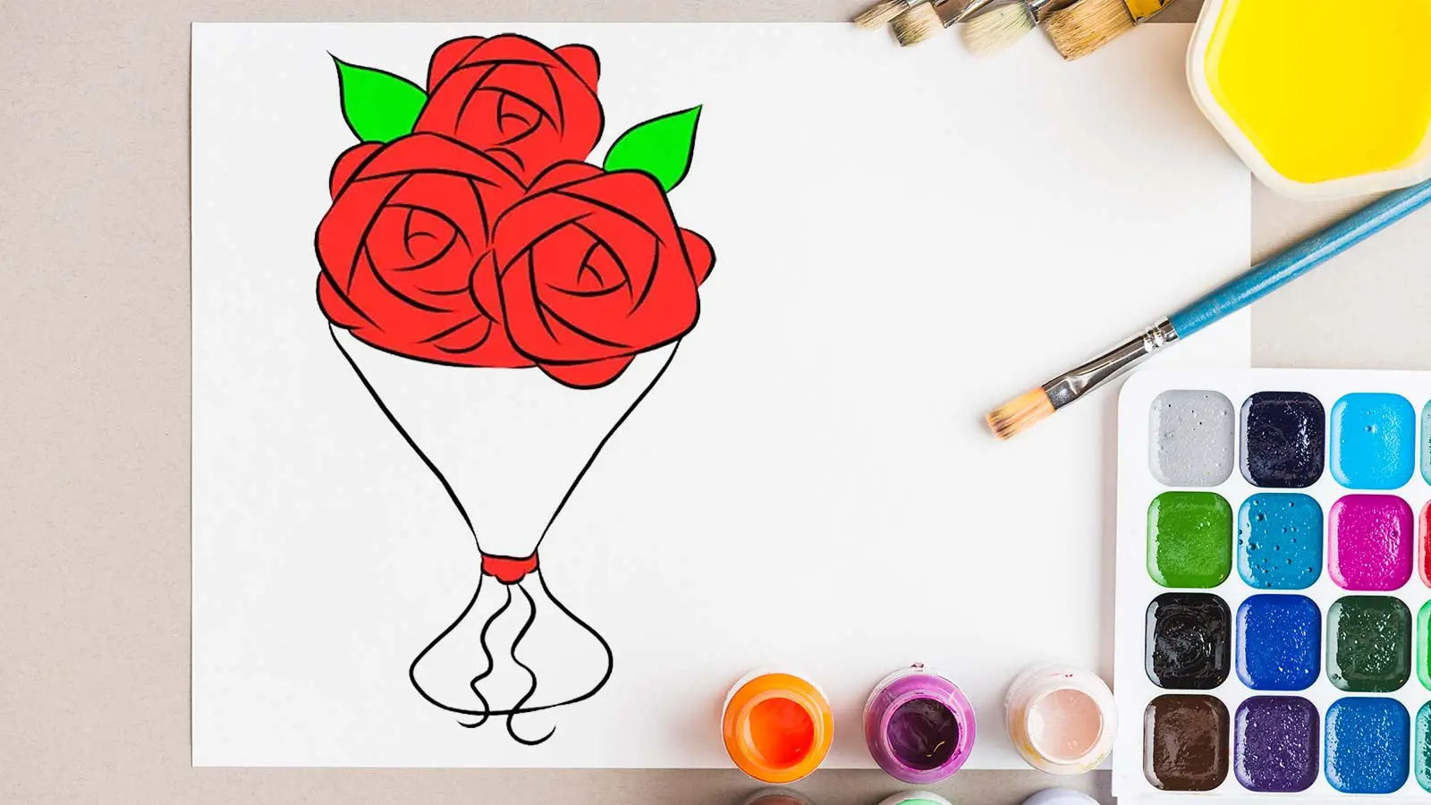 ببین چقدر ساده میتونی یک دسته گل بکشی!