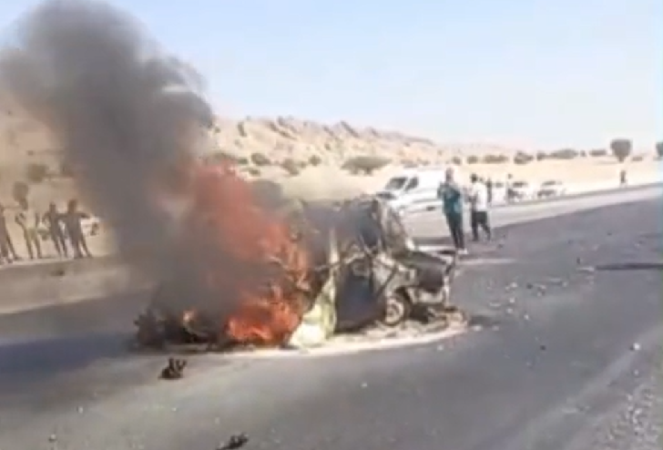 نبود آتشنشانی جادهای و سوختن 2 نفر در جاده کهورستان - لار