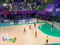 گل پنجم فوتسال ایران به مراکش توسط غلامی
