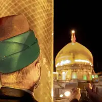 غبارروبی گنبد نورانی حرم سیدالشهدا(ع)