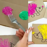 با چنگال کاردستی جوجه تیغی بساز